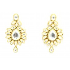 Jadau Polki Earrings Fashion Indian Women Wedding Jewelry Gold Plated Enamel - 1